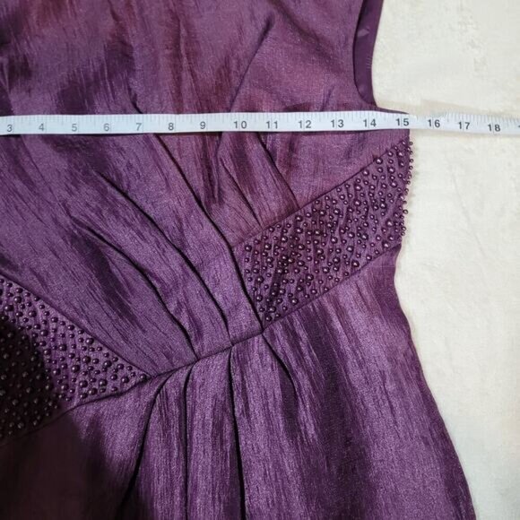 Adrianna Papell Purple Beaded Cocktail Dress - Size 4 - Picture 6 of 10